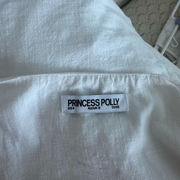 Princess Polly Zenda Linen Blend Top Off White - Picture 3 of 5